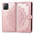 Leather Case Stands Fashionable Pattern Flip Cover Holder for Vivo iQOO U3 5G Rose Gold