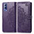 Leather Case Stands Fashionable Pattern Flip Cover Holder for Vivo iQOO Z3 5G Purple