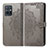 Leather Case Stands Fashionable Pattern Flip Cover Holder for Vivo iQOO Z6 5G Gray