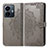 Leather Case Stands Fashionable Pattern Flip Cover Holder for Vivo iQOO Z6 Lite 5G Gray