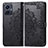 Leather Case Stands Fashionable Pattern Flip Cover Holder for Vivo T1 4G Black