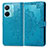 Leather Case Stands Fashionable Pattern Flip Cover Holder for Vivo T1 5G Blue