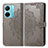 Leather Case Stands Fashionable Pattern Flip Cover Holder for Vivo T1 5G Gray