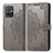 Leather Case Stands Fashionable Pattern Flip Cover Holder for Vivo T1 5G India Gray