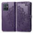 Leather Case Stands Fashionable Pattern Flip Cover Holder for Vivo T1 5G India Purple