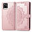 Leather Case Stands Fashionable Pattern Flip Cover Holder for Vivo V20 (2021) Rose Gold