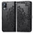 Leather Case Stands Fashionable Pattern Flip Cover Holder for Vivo V21e 4G Black