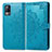 Leather Case Stands Fashionable Pattern Flip Cover Holder for Vivo V21e 4G Blue