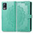 Leather Case Stands Fashionable Pattern Flip Cover Holder for Vivo V21e 4G Green