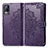 Leather Case Stands Fashionable Pattern Flip Cover Holder for Vivo V21e 4G Purple