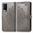 Leather Case Stands Fashionable Pattern Flip Cover Holder for Vivo V21e 5G Gray