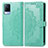 Leather Case Stands Fashionable Pattern Flip Cover Holder for Vivo V21s 5G Green