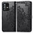 Leather Case Stands Fashionable Pattern Flip Cover Holder for Vivo V23 Pro 5G Black