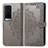 Leather Case Stands Fashionable Pattern Flip Cover Holder for Vivo X60 Pro+ Plus 5G Gray