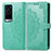 Leather Case Stands Fashionable Pattern Flip Cover Holder for Vivo X60 Pro+ Plus 5G Green