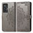 Leather Case Stands Fashionable Pattern Flip Cover Holder for Vivo X70t Gray