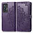 Leather Case Stands Fashionable Pattern Flip Cover Holder for Vivo X70t Purple