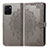 Leather Case Stands Fashionable Pattern Flip Cover Holder for Vivo Y01 Gray