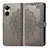 Leather Case Stands Fashionable Pattern Flip Cover Holder for Vivo Y02S Gray