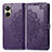 Leather Case Stands Fashionable Pattern Flip Cover Holder for Vivo Y02S Purple