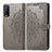 Leather Case Stands Fashionable Pattern Flip Cover Holder for Vivo Y12G Gray