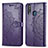 Leather Case Stands Fashionable Pattern Flip Cover Holder for Vivo Y15 Purple