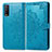 Leather Case Stands Fashionable Pattern Flip Cover Holder for Vivo Y30g Blue