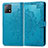 Leather Case Stands Fashionable Pattern Flip Cover Holder for Vivo Y31s 5G Blue