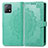 Leather Case Stands Fashionable Pattern Flip Cover Holder for Vivo Y31s 5G Green