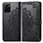 Leather Case Stands Fashionable Pattern Flip Cover Holder for Vivo Y32t Black