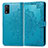 Leather Case Stands Fashionable Pattern Flip Cover Holder for Vivo Y3s (2021) Blue