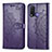 Leather Case Stands Fashionable Pattern Flip Cover Holder for Vivo Y50 Purple