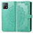 Leather Case Stands Fashionable Pattern Flip Cover Holder for Vivo Y52s t1 5G Green