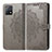 Leather Case Stands Fashionable Pattern Flip Cover Holder for Vivo Y54s 5G Gray