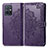 Leather Case Stands Fashionable Pattern Flip Cover Holder for Vivo Y55s 5G Purple