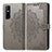 Leather Case Stands Fashionable Pattern Flip Cover Holder for Vivo Y73s 5G Gray