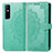 Leather Case Stands Fashionable Pattern Flip Cover Holder for Vivo Y73s 5G Green