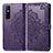 Leather Case Stands Fashionable Pattern Flip Cover Holder for Vivo Y73s 5G Purple