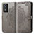 Leather Case Stands Fashionable Pattern Flip Cover Holder for Vivo Y74s 5G Gray