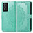 Leather Case Stands Fashionable Pattern Flip Cover Holder for Vivo Y74s 5G Green