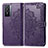 Leather Case Stands Fashionable Pattern Flip Cover Holder for Vivo Y76 5G Purple