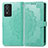 Leather Case Stands Fashionable Pattern Flip Cover Holder for Vivo Y76s 5G Green