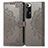 Leather Case Stands Fashionable Pattern Flip Cover Holder for Xiaomi Mi 10S 5G Gray