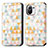 Leather Case Stands Fashionable Pattern Flip Cover Holder for Xiaomi Mi 11 5G White