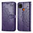 Leather Case Stands Fashionable Pattern Flip Cover Holder for Xiaomi POCO C3 Purple