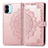 Leather Case Stands Fashionable Pattern Flip Cover Holder for Xiaomi Poco C51 Rose Gold