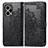 Leather Case Stands Fashionable Pattern Flip Cover Holder for Xiaomi Poco F5 5G Black