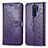 Leather Case Stands Fashionable Pattern Flip Cover Holder for Xiaomi Poco M2 Purple