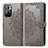 Leather Case Stands Fashionable Pattern Flip Cover Holder for Xiaomi Poco M4 Pro 5G Gray