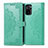 Leather Case Stands Fashionable Pattern Flip Cover Holder for Xiaomi Poco M5S Green